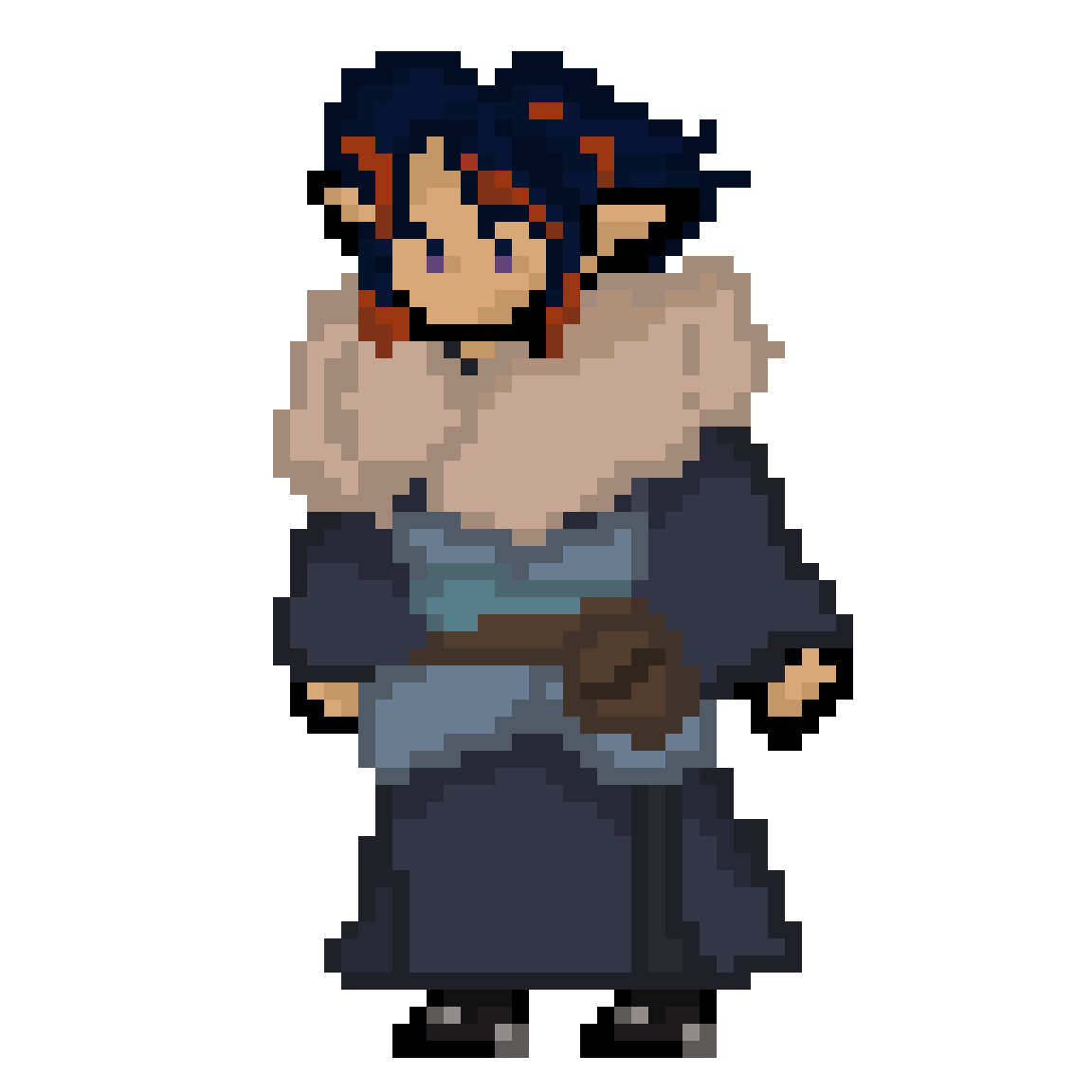 A commissioned character asset in pixel art JRPG style of their original character.